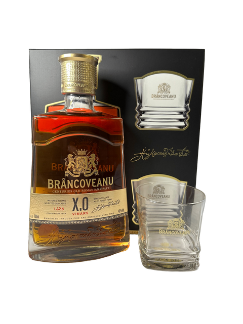 Brancoveanu XO Brandy (Vinars) with two branded glasses 700ml