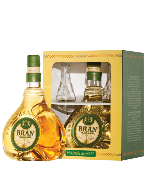 Bran Apple Brandy (Palinca mere / Apple palinka) with two glasses 700ml