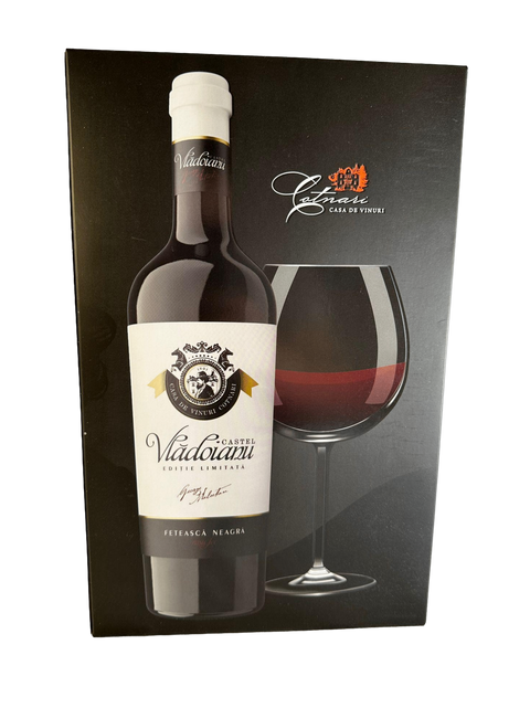 Cotnari Castel Vladoianu Feteasca Neagra Red Wine with branded glass (Limited edition)