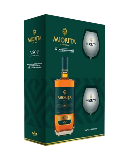 Miorita VSOP Brandy (Vinars) Aged 5 years with 2 branded glasses 700ml