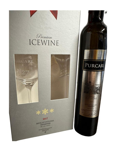 Purcari IceWine Dessert White Wine with a glass 375ml