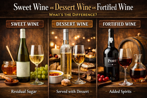 What’s the difference between sweet, dessert and fortified wines?