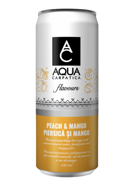 Aqua Carpatica Peach and Mango Flavoured Sparkling Water 6x330ml