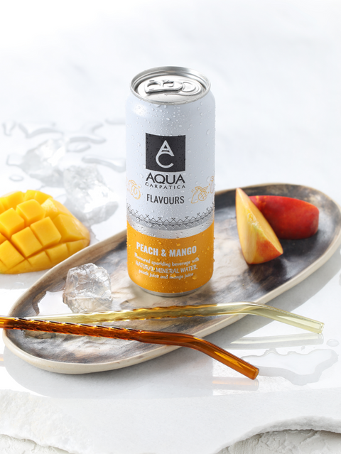 Aqua Carpatica Peach and Mango Flavoured Sparkling Water 6x330ml