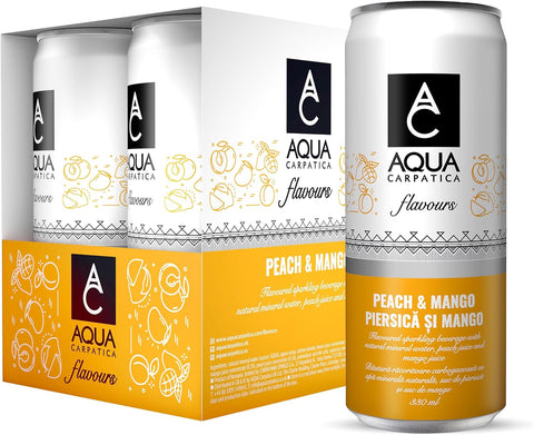 Aqua Carpatica Peach and Mango Flavoured Sparkling Water 6x330ml