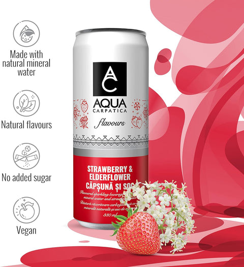 Aqua Carpatica Strawberry & Elderflower Flavoured Water 6x330ml