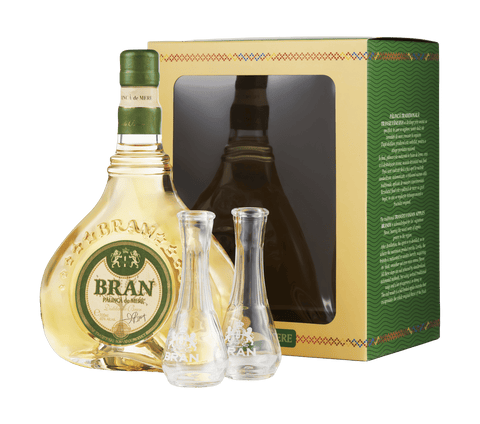 Bran Apple Brandy (Palinca mere / Apple palinka) with two branded glasses 700ml