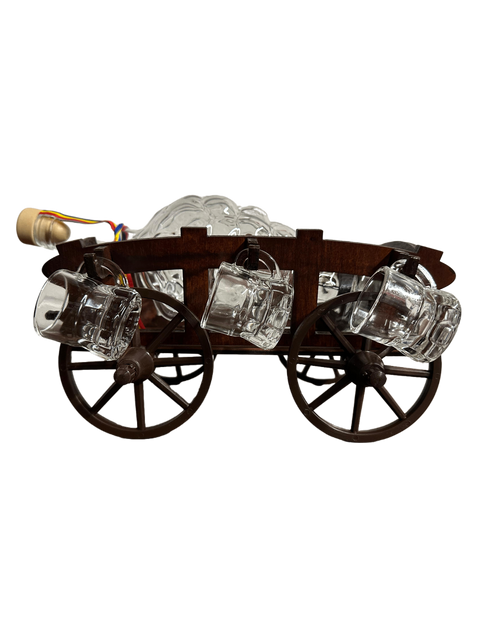 Carriage with bottle and 6 glasses gift set