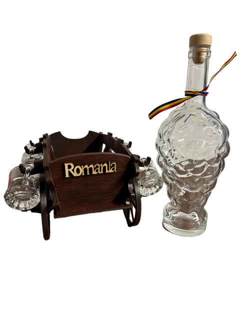 Carriage with bottle and 6 glasses gift set