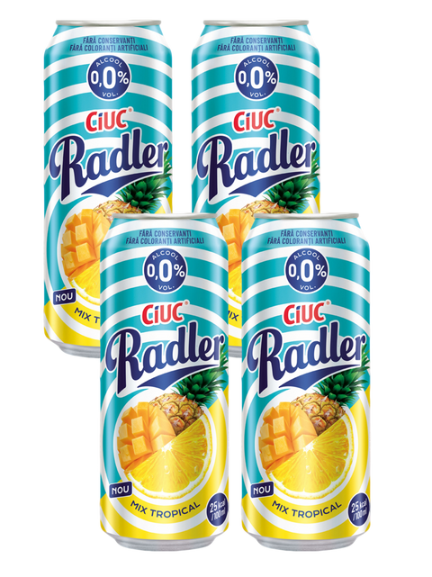 Ciuc Radler Tropical (Lemon, Mango & Pineapple) Lager Alcohol Free 4x500ml