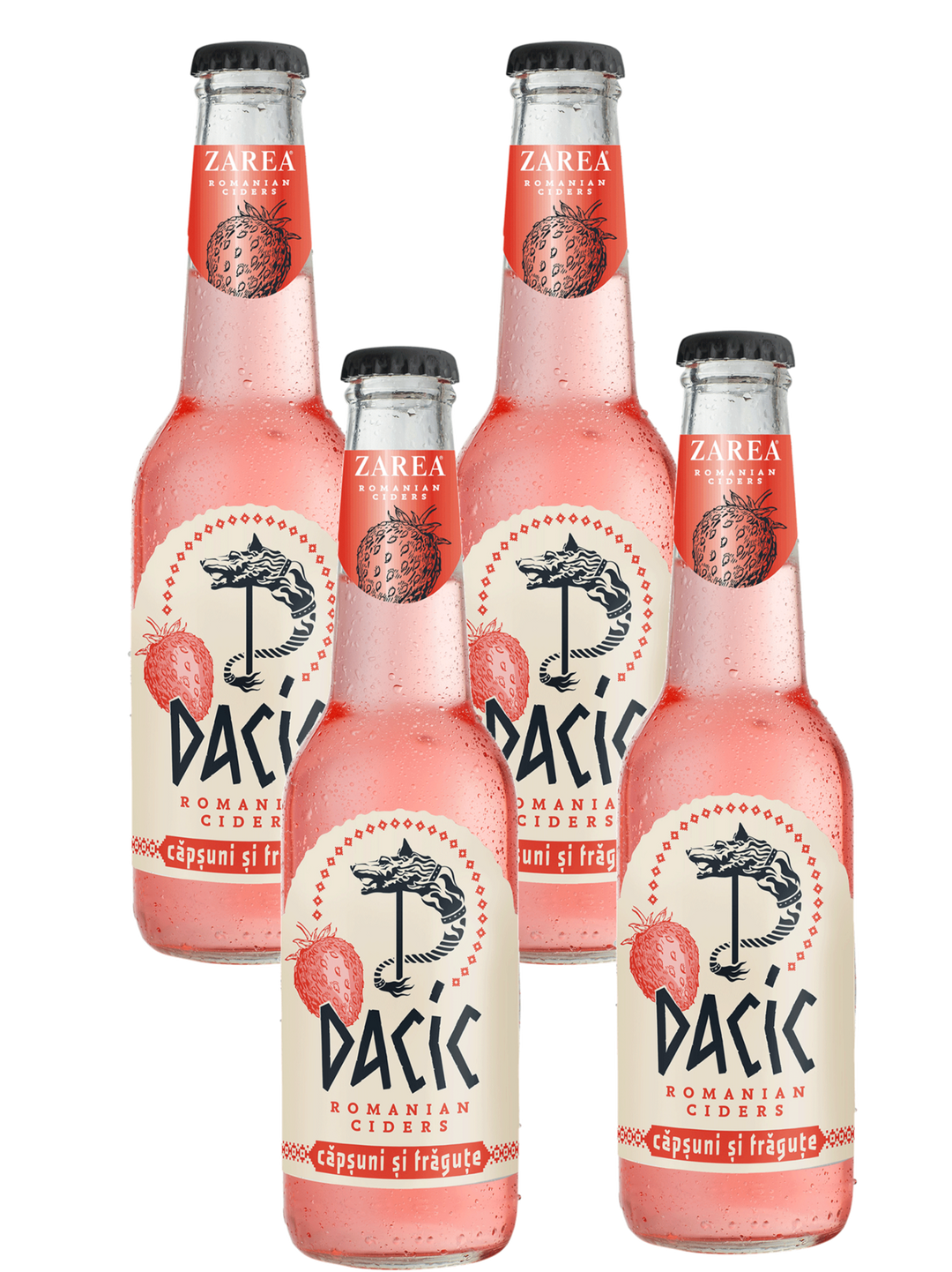 Dacic Lettering Dacic Strawberry and Wild Strawberry Romanian Cider 4x275ml – Romanian ...