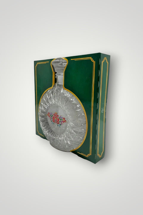 Glass flask with traditional motif gift set