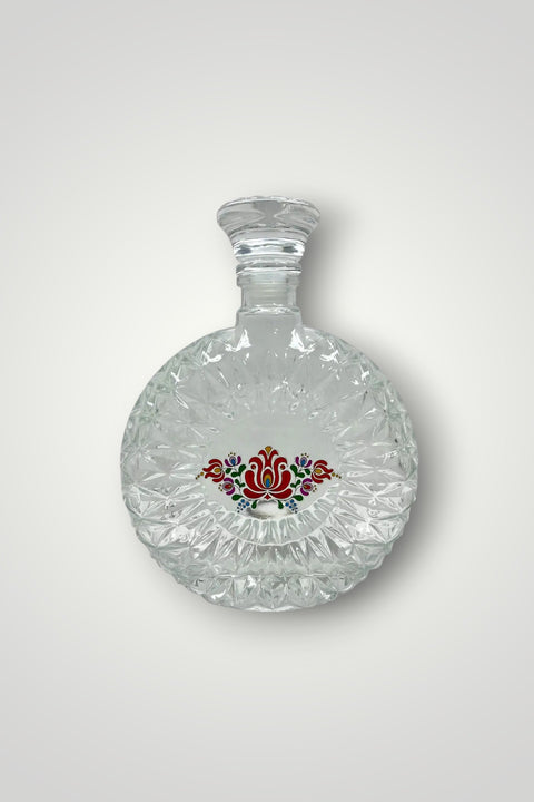 Glass flask with traditional motif gift set