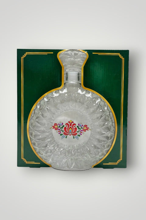 Glass flask with traditional motif gift set