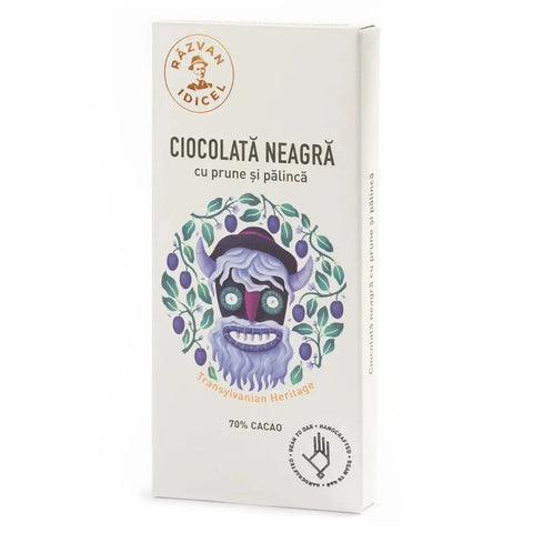 Razvan Idicel Dark Chocolate with plums and palinca 70% cocoa 80g