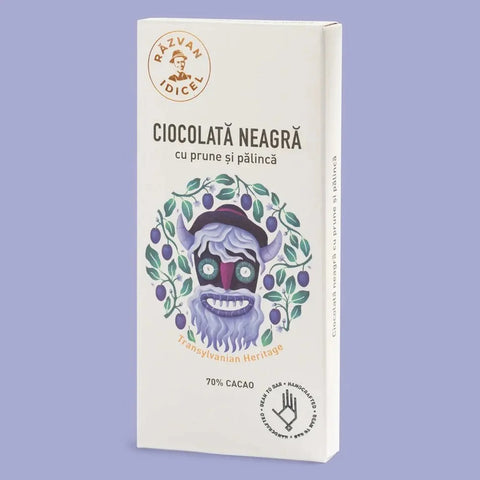 Razvan Idicel Dark Chocolate with plums and palinca 70% cocoa 80g
