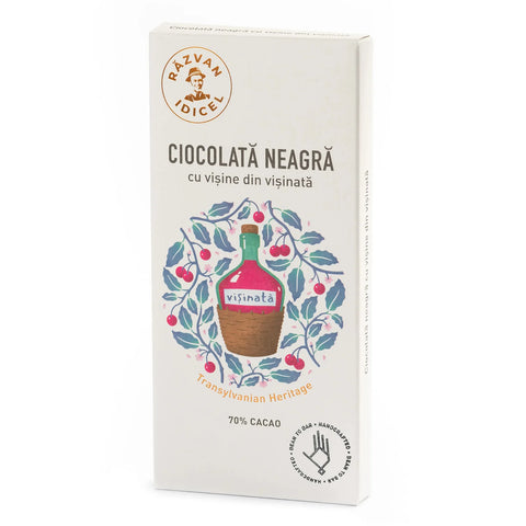 Razvan Idicel Dark Chocolate with sour cherries from sour cherry liqueur 70% cocoa 80g