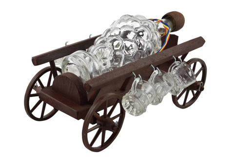Carriage with bottle and 6 glasses gift set