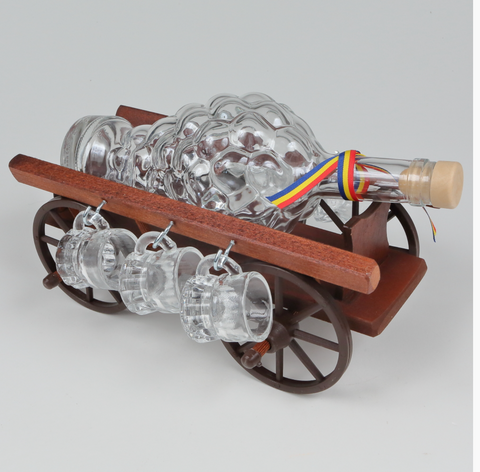 Carriage with bottle and 6 glasses gift set
