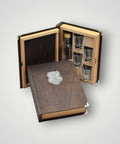 Bottle and glasses in a wooden book case gift set Manager Boss