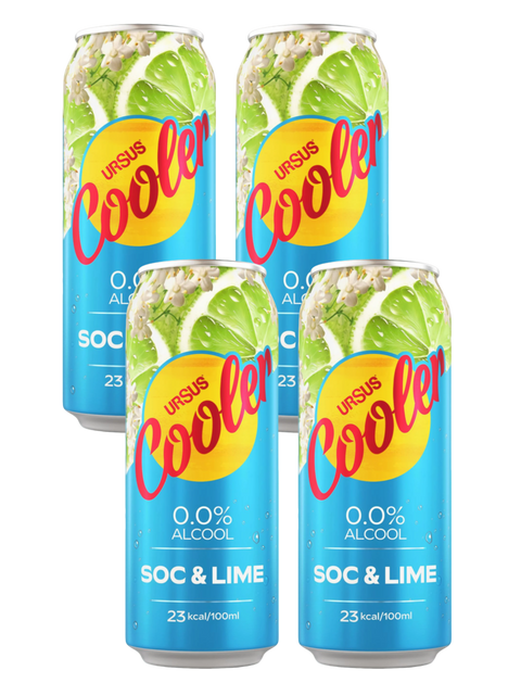 Ursus Cooler Elderflower & Lime Lager Alcohol Free 4x500ml