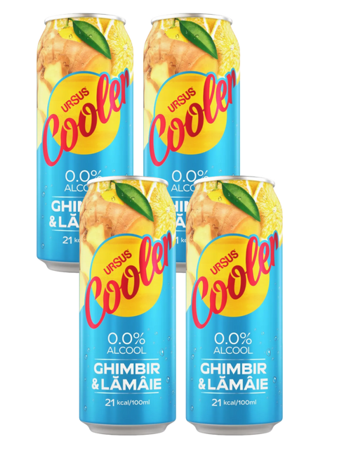 Ursus Cooler Ginger & Lemon Lager Alcohol Free 4x500ml