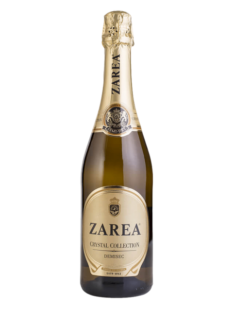 Zarea Crystal Collection White Sparkling Wine (Medium Dry) with two glasses