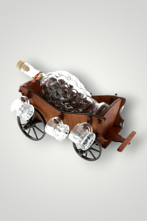 Carriage with bottle and 6 glasses gift set